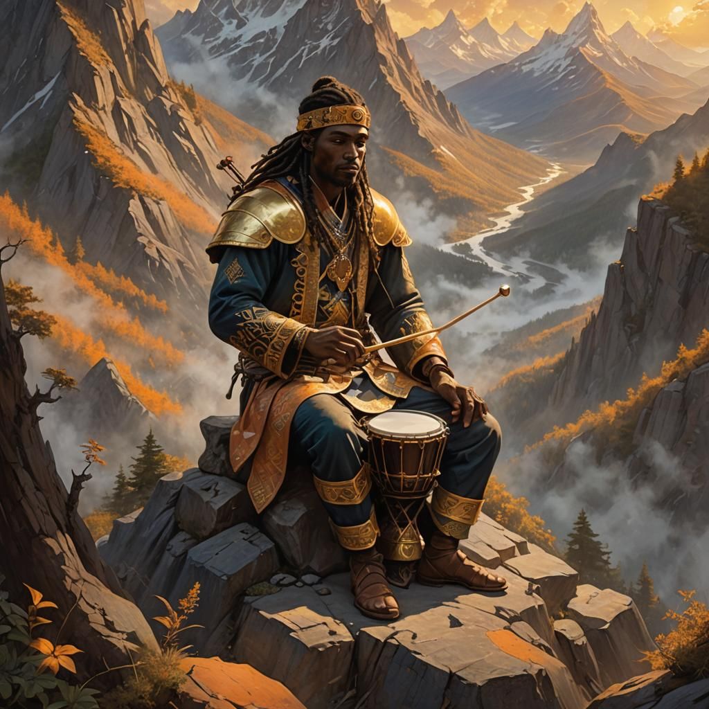 Mountain Drummer Fantasy Concept Art