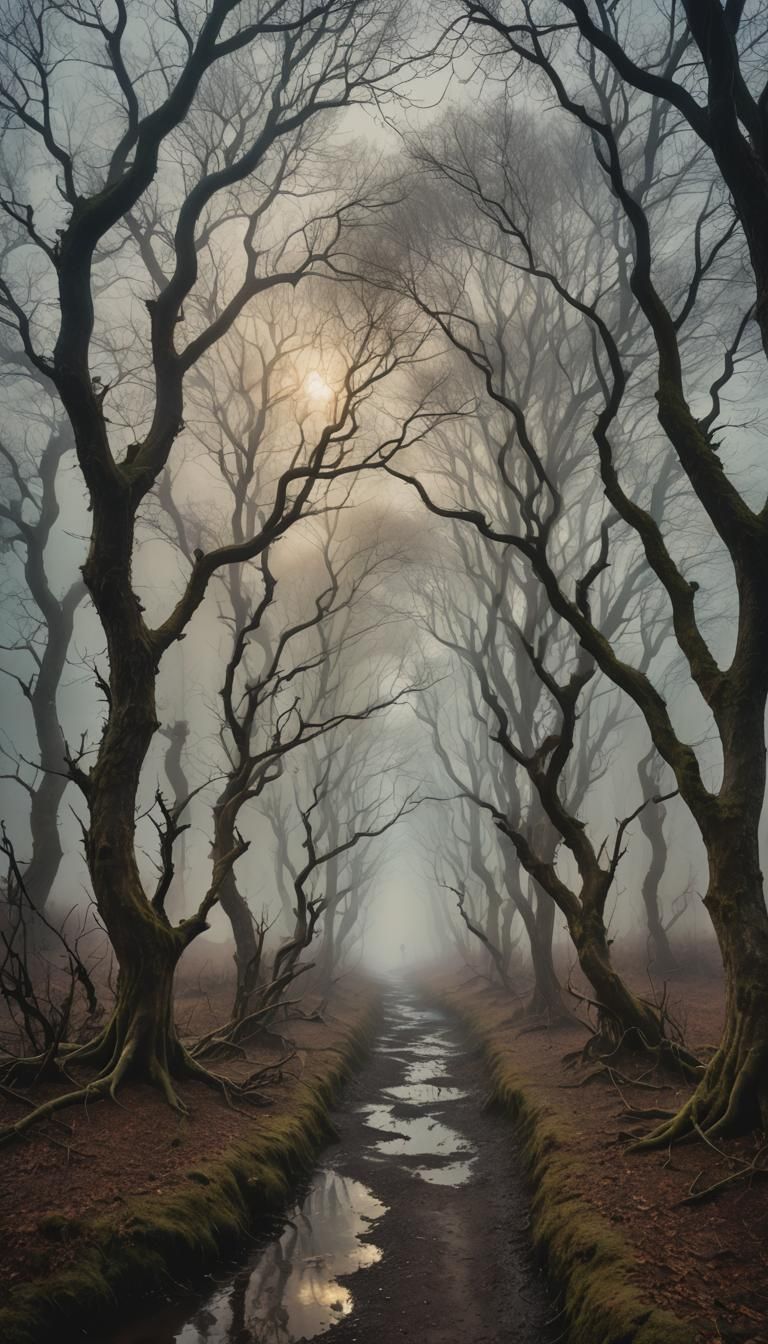 Mystical Forest with Supernatural Light, Surrealism