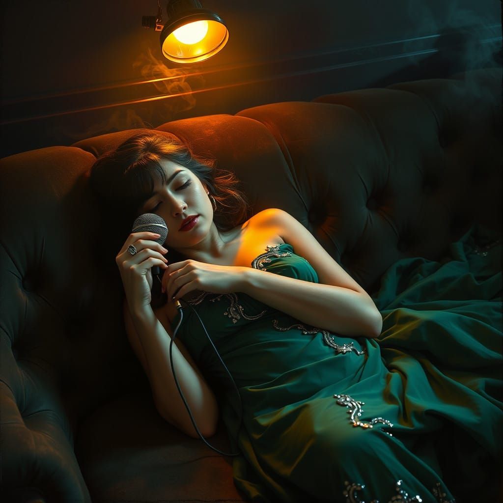 Melancholic Jazz Age Siren Lost in Smoky Blues Club