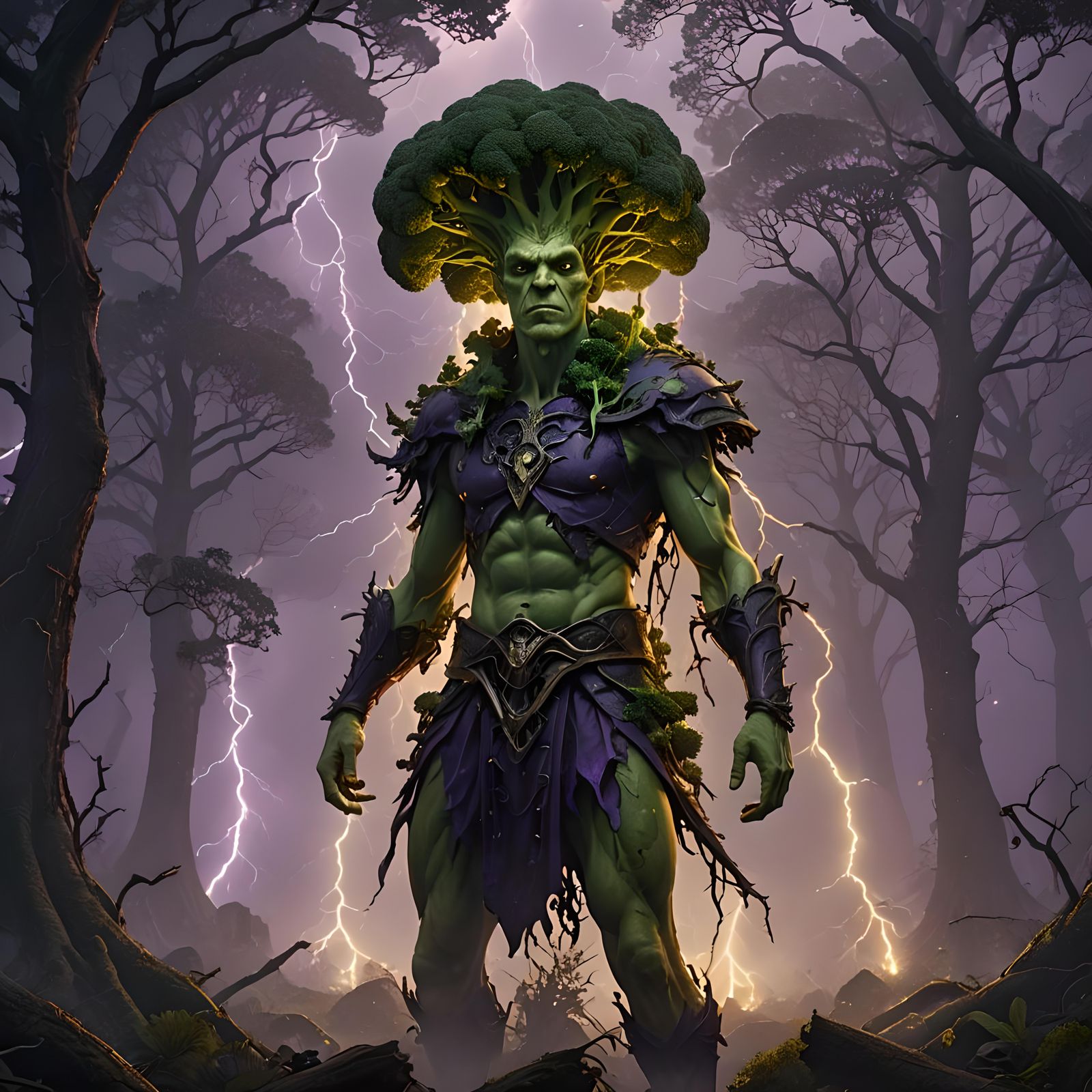 Broccoli Elf of the Damned: Dark Fantasy Art