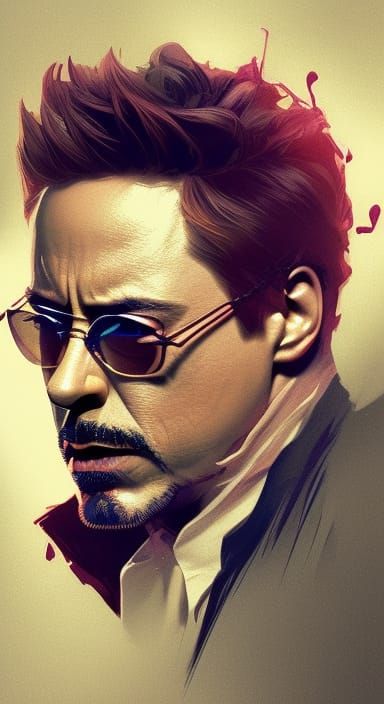 Robert Downey Junior Portrait in Artgerm Style