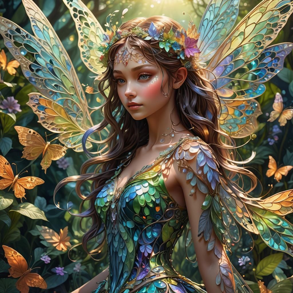 Fairy in Abstract Vector Fractal Garden