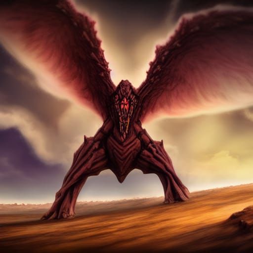 Eternatus Destroys Desert Landscape: Dark Fantasy Concept Ar...