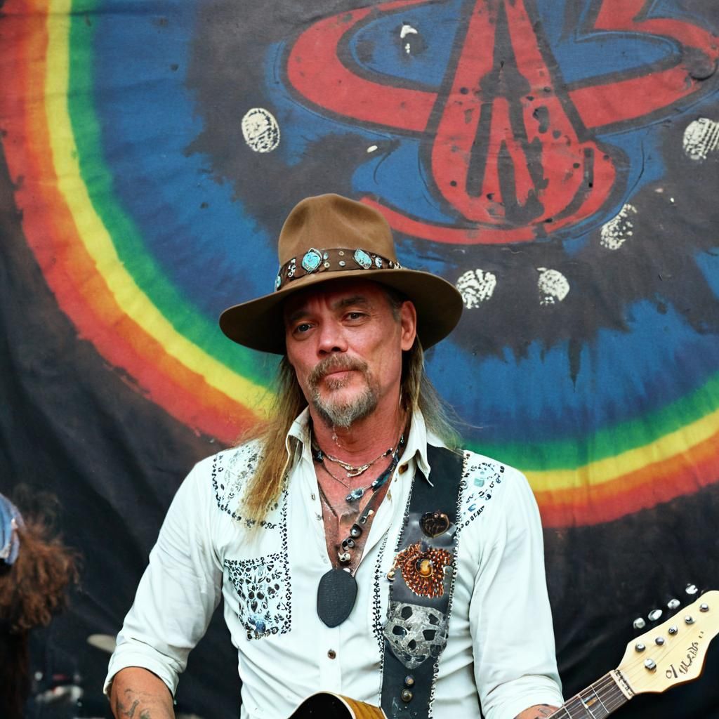 Rock Star at Woodstock in Cinematic Style