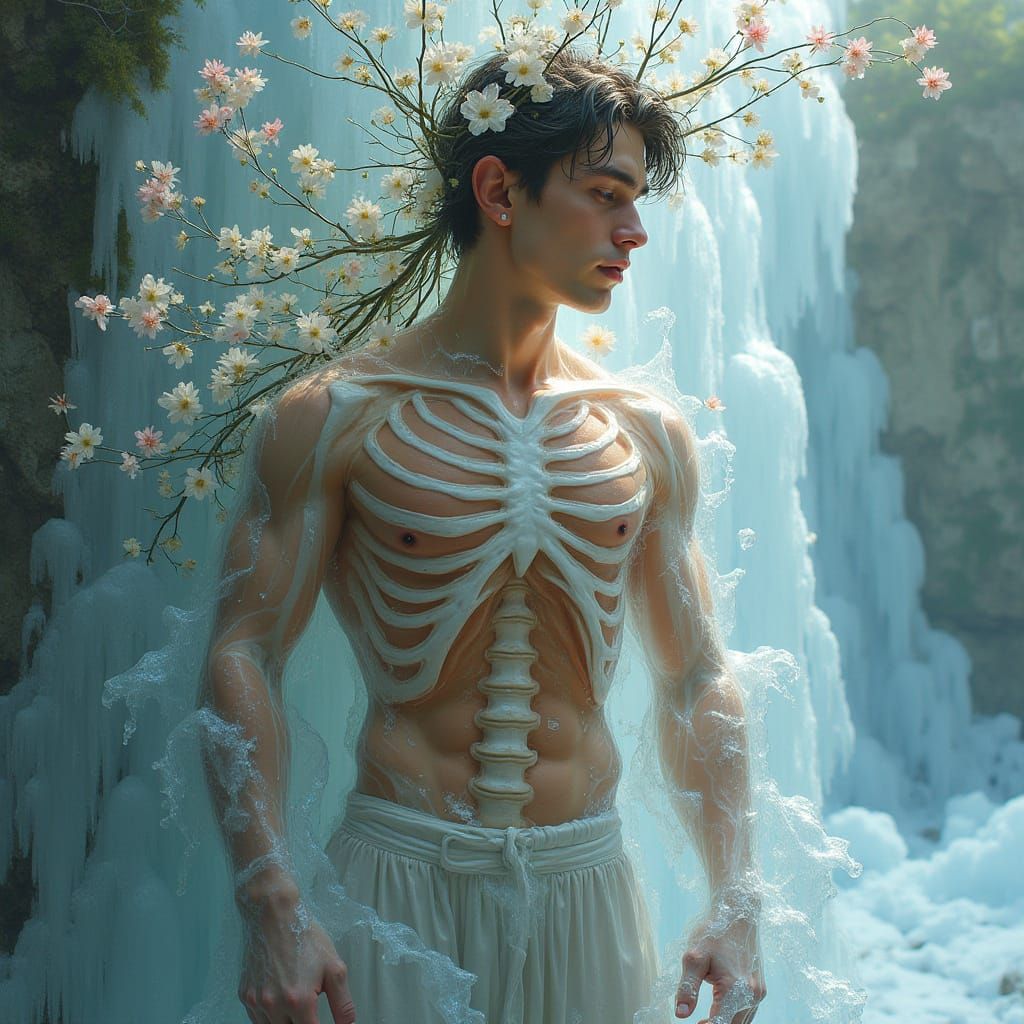 Ethereal Youth Amidst Seasonal Change, in Hyperdetailed Digi...