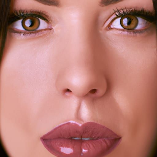 Beautiful Woman's Face with Gold Eyes, Soft Focus