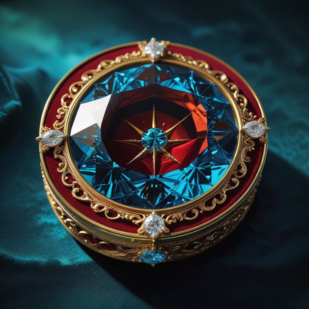 Surreal Diamond Ring in Ornate Velvet Jewelry Box