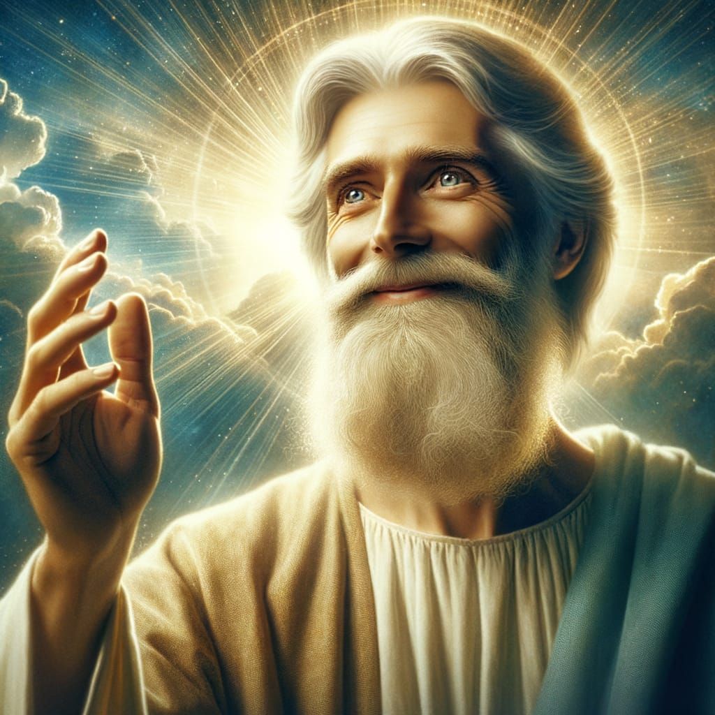 Benevolent Figure Radiates Peace and Guidance