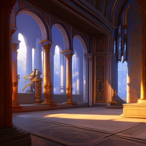 Angel in Violet Palace Chamber Fresco