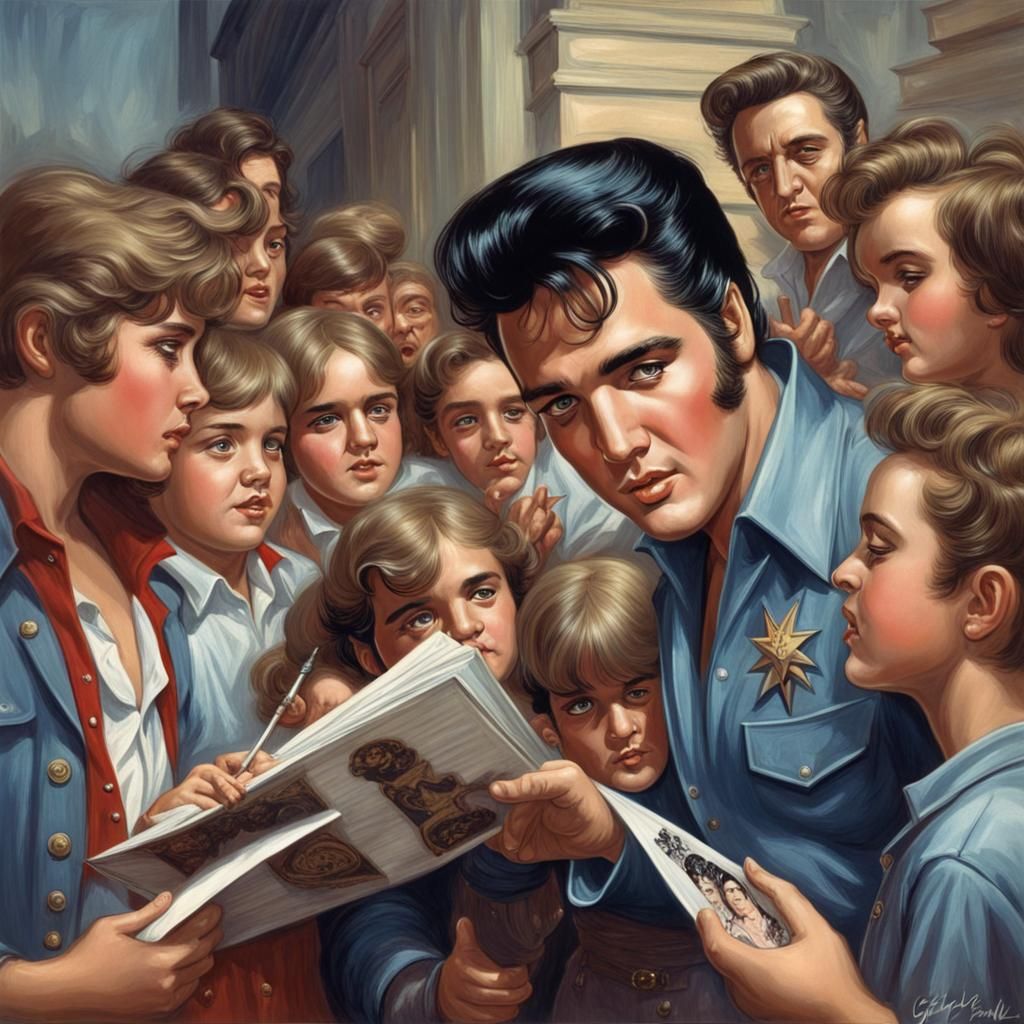 Elvis Presley Autograph, Horror Engraving Style