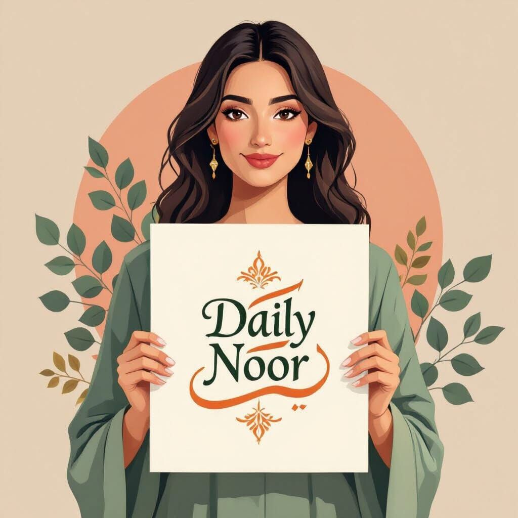 Elegant Islamic Calligraphy Logo for Daily Noor
