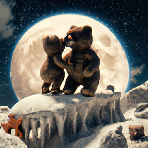 Teddy Bears on the Moon: Epic Digital Painting