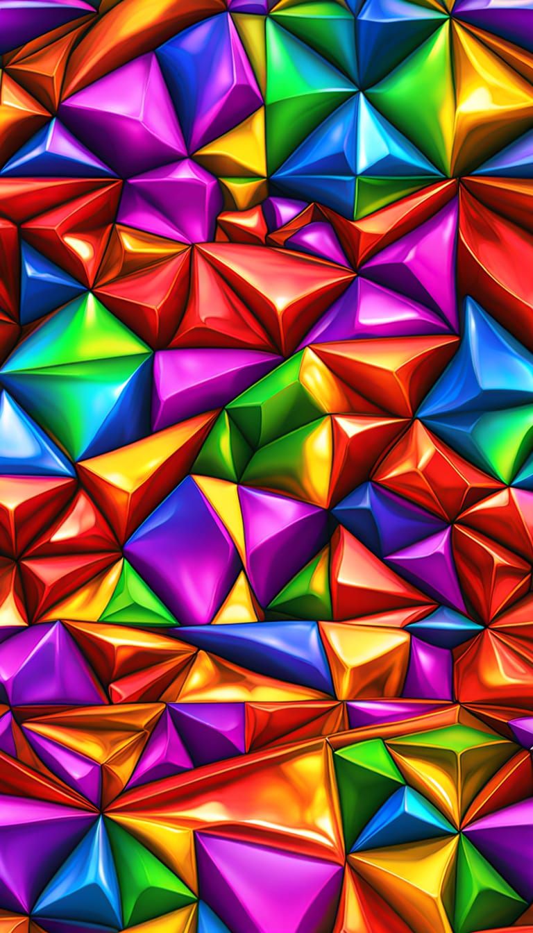 Vibrant Day-Glo Fractal Art in Maximalist Style