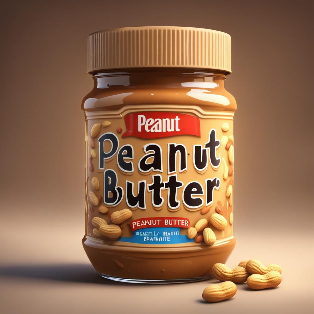 Detailed Matte Painting of Peanut Butter Jar