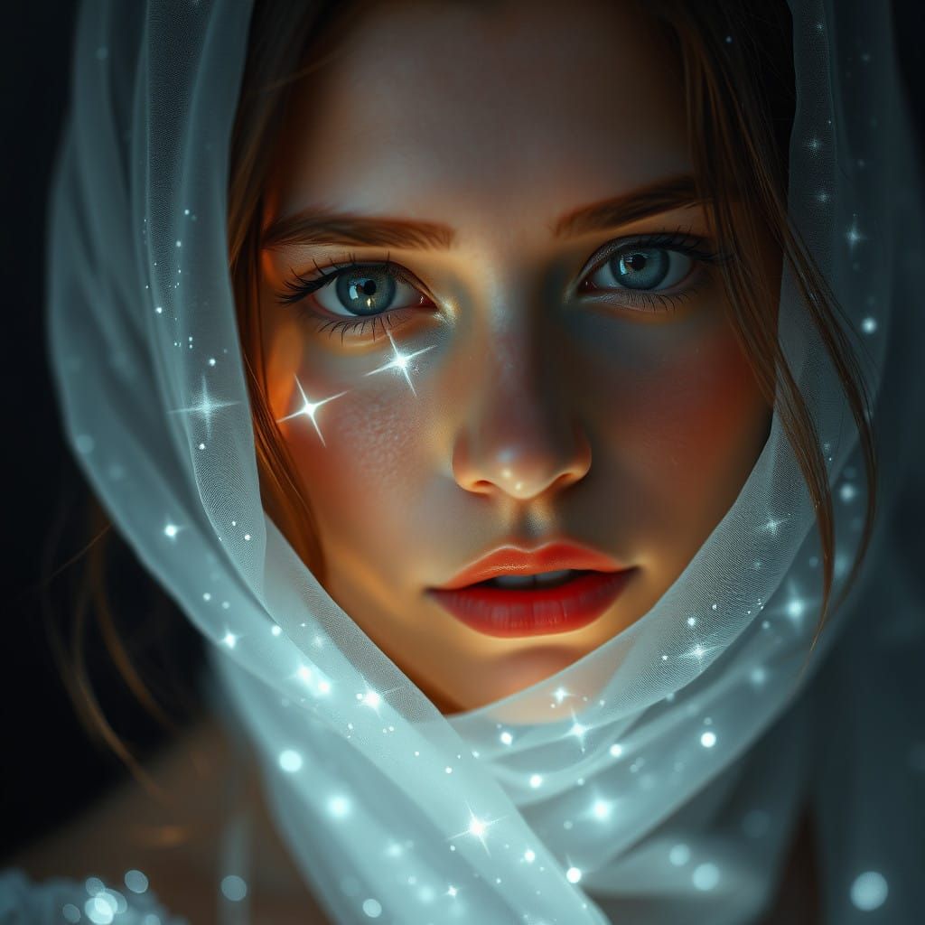 Enchanted Silver Goddess in Ethereal Splendor