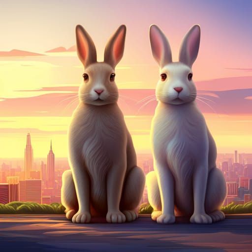 Art Deco Rabbits in 8K Resolution