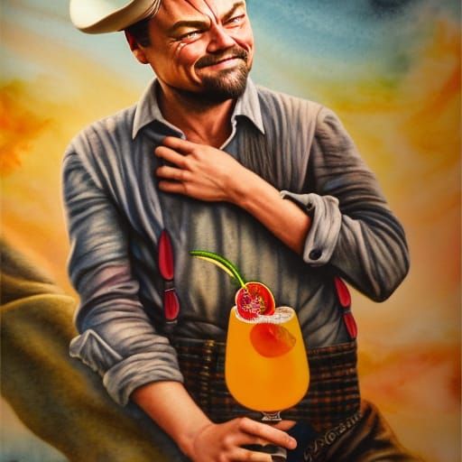 Calvin Candie holding cocktail meme
