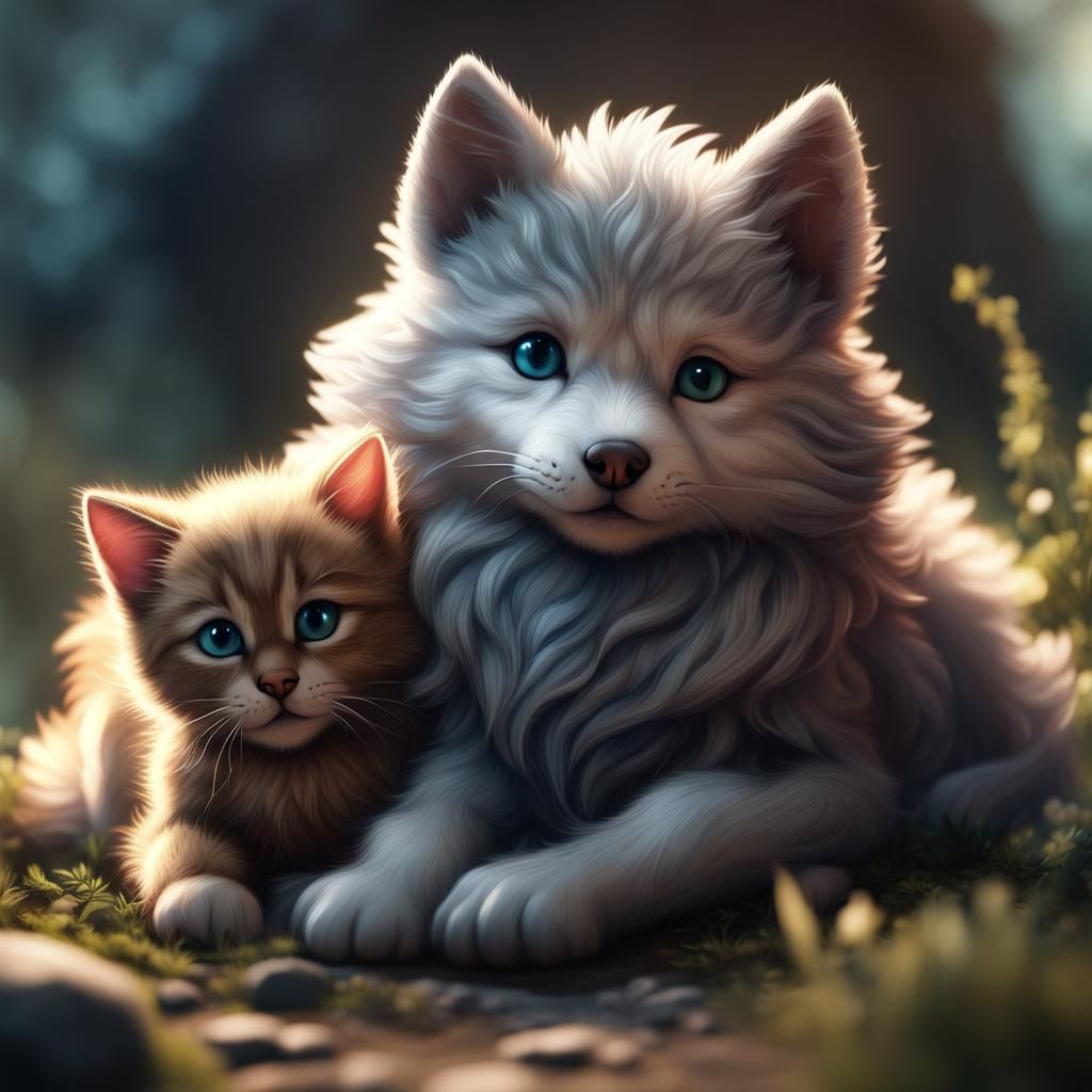 Wolf and Cat