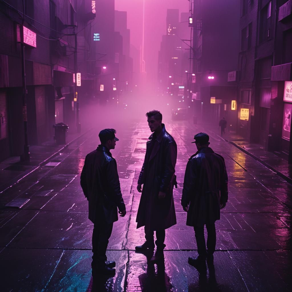 Cyberpunk Rappers in Utopian Cityscape