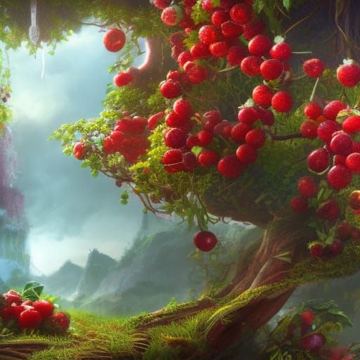 Fantastical Fruit Tree in Deep Color