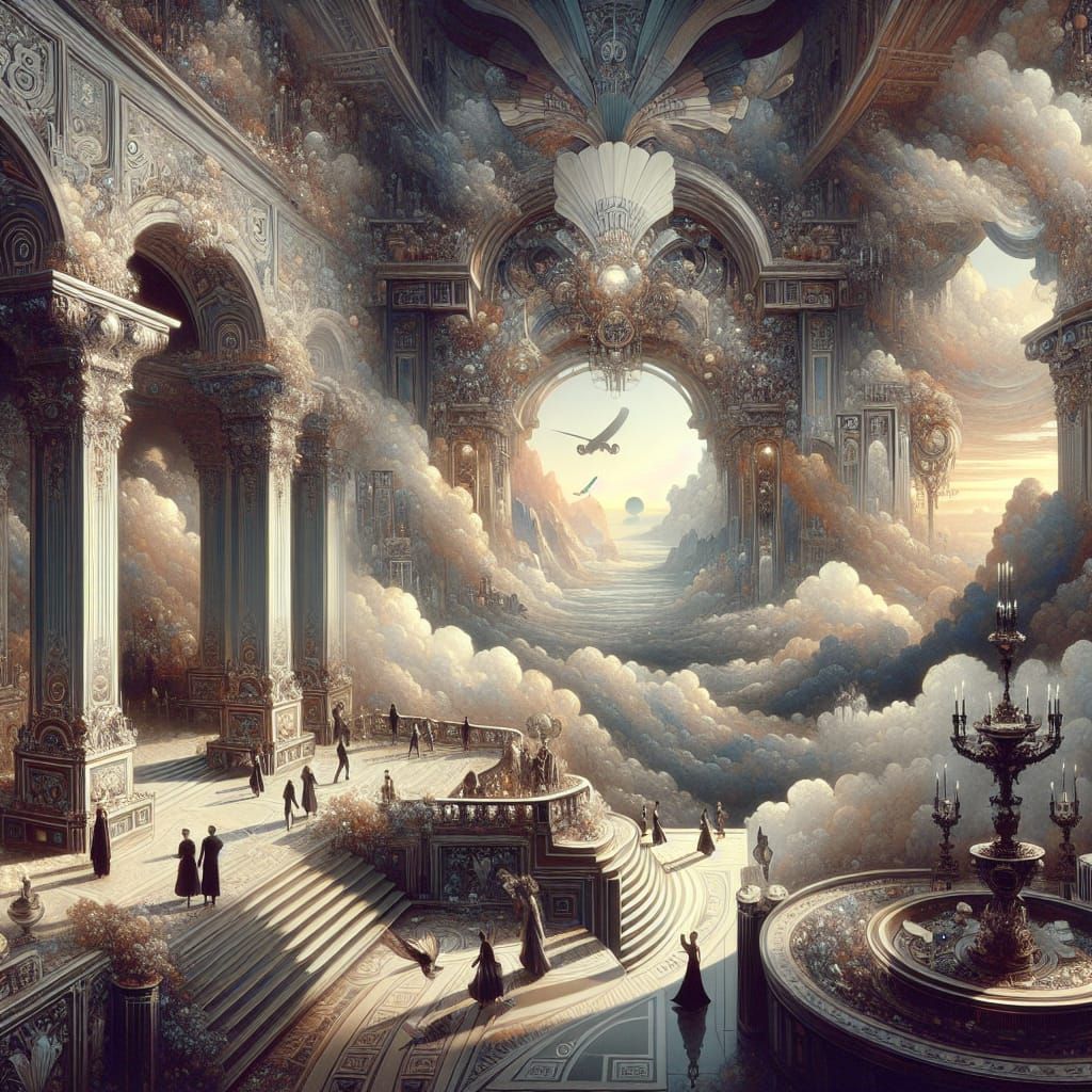 Epic Cityscape Digital Matte Painting in Art Deco Style