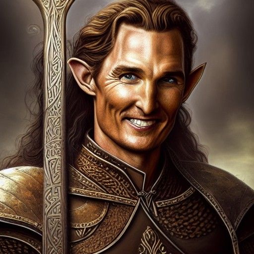 Half-Elf Bard Portrait in Fantasy Style