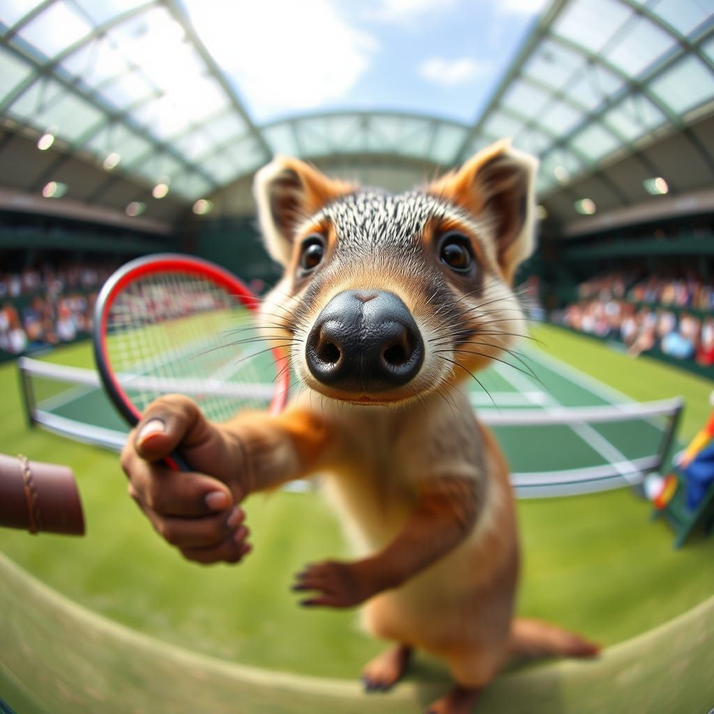 Aardvark Photobombs Wimbledon Center Court