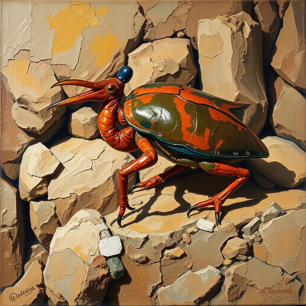 Rugged Phacochoerus in Textured Oil Painting
