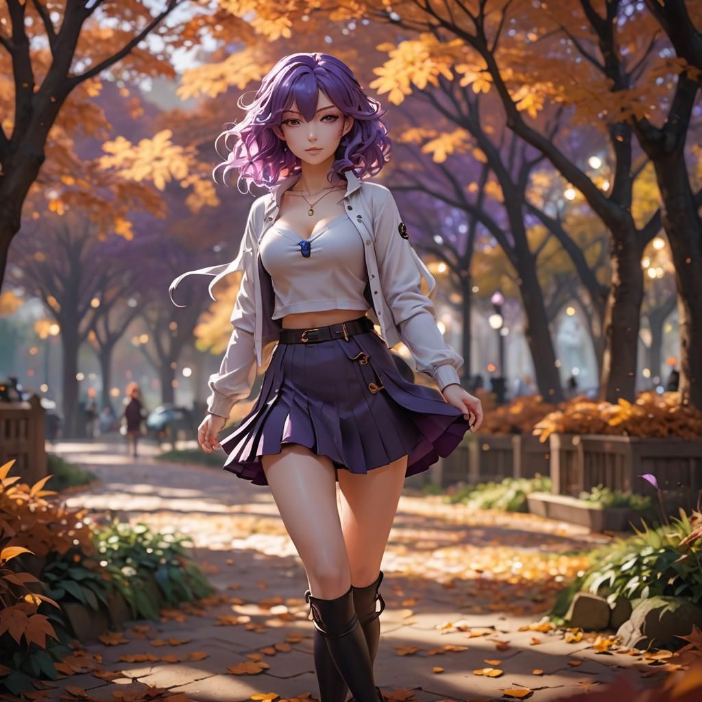 Anime Girl in the Fall