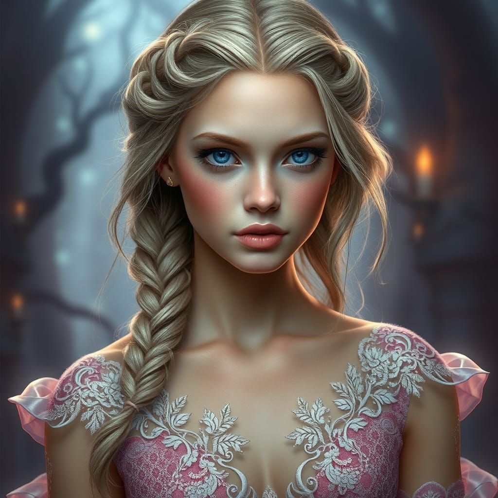 Stunning Woman in Gown: Fantasy Concept Art