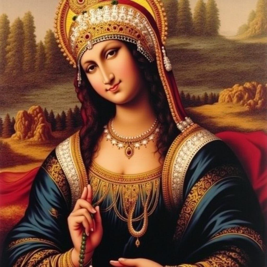 Mona Lisa Portrait in Renaissance Art Style