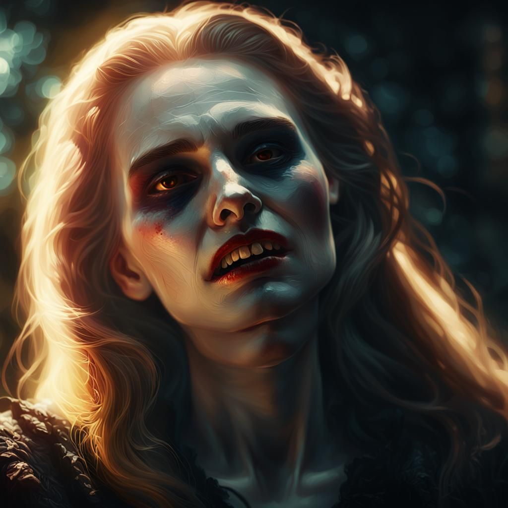 Vampire's Sunlight Demise: A Digital Painting