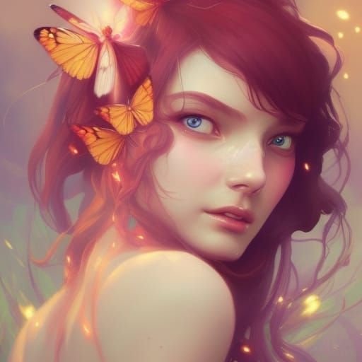 Butterfly Fairy Portrait in Artgerm Style