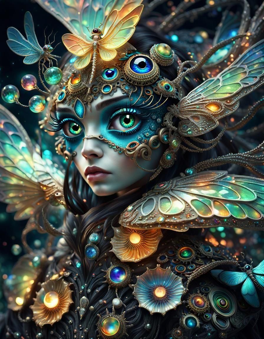 Bejeweled Galactic Oasis in Dark Fantasy Style