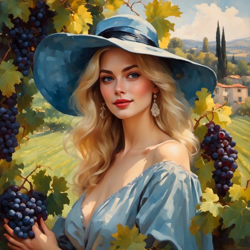 Elegant Blonde Woman in Garden Portrait