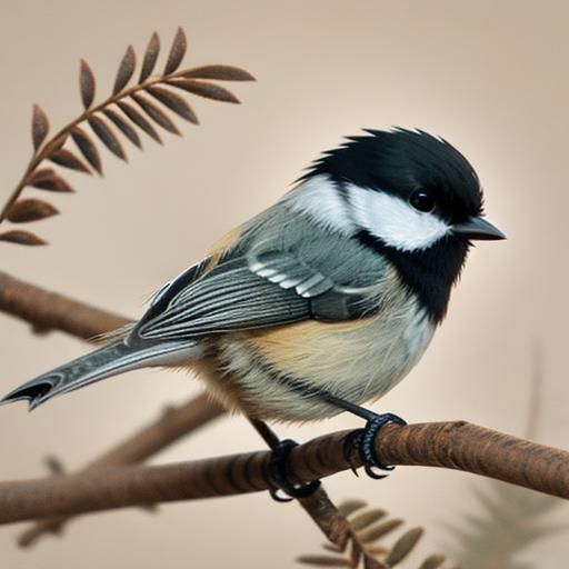 Vibrant AI Image of a Chickadee