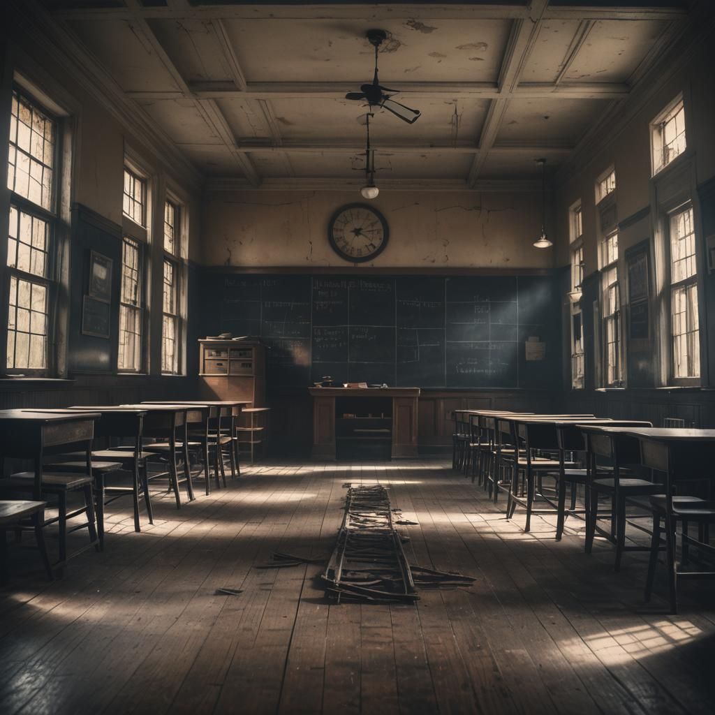 Eerie Haunted School Interior: Professional Photography