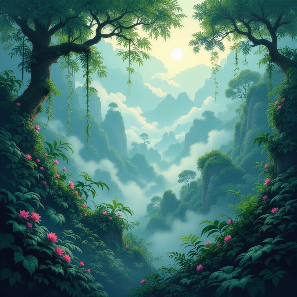 Ethereal Fairytale Scene in Dreamy Fantasy Style