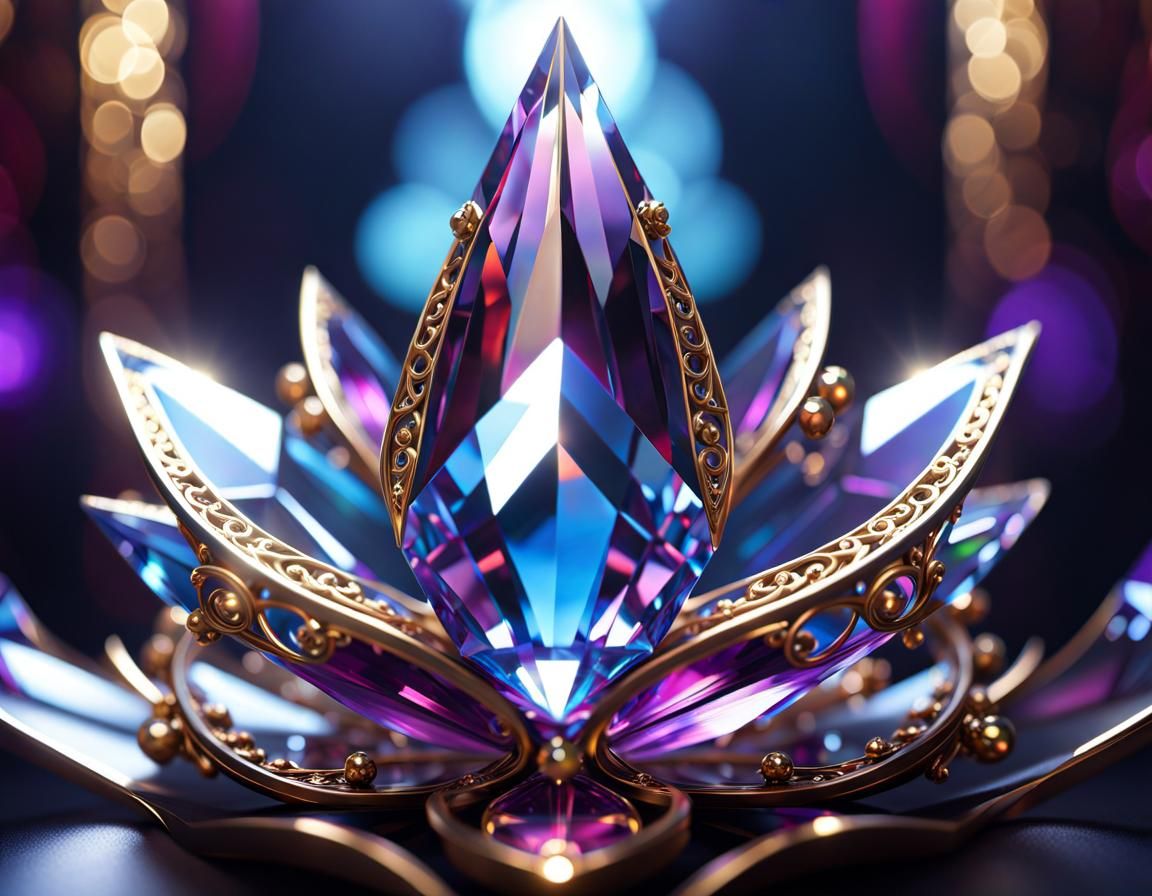 Crystal Filigree with Bokeh and God-Ray Lighting