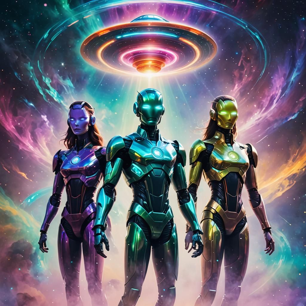 Android Gods in Liminal Space, Andrew Loomis Style