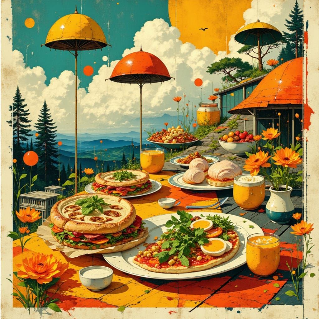 Portland Food Scene Poster with Keep Portland Weird Tagline