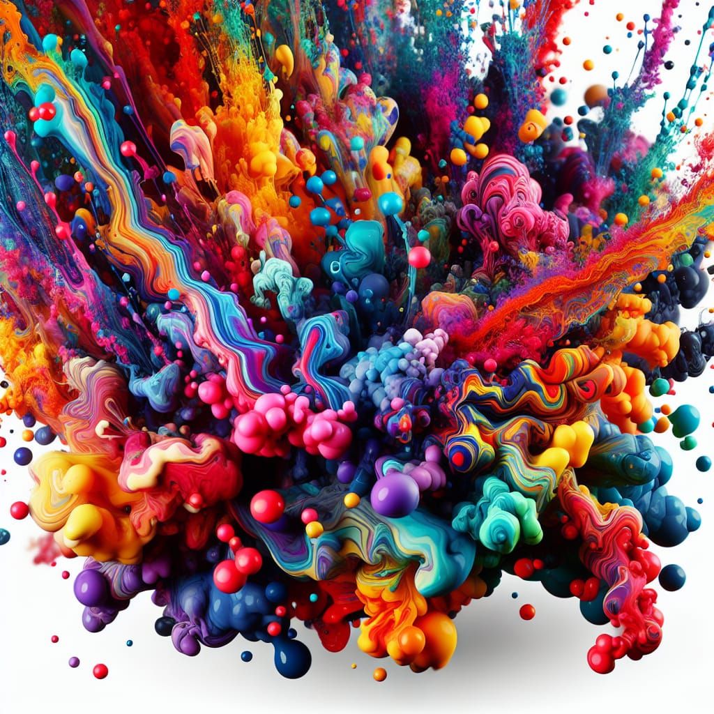 Abstract Ink Flowing into a Coherent Image