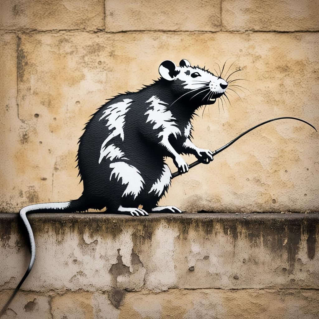 Rat Stencil Art in London, Professional Photography