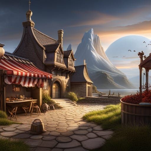 Fantastical Food in Detailed Matte Painting