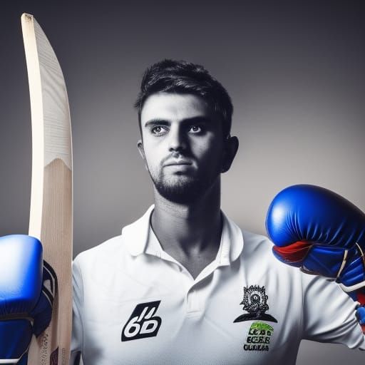 Cricket Player in Boxing Ring Photo