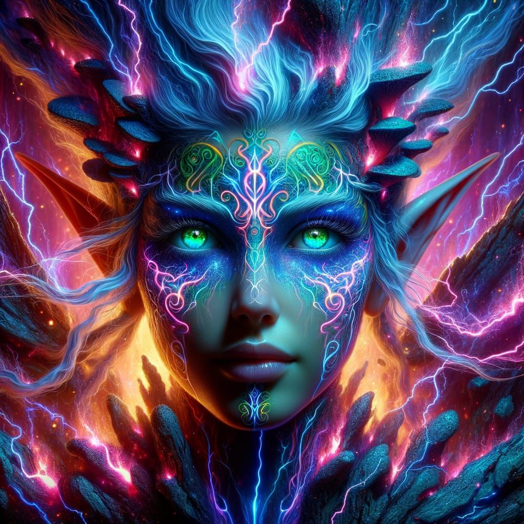 Enchanting Elf Queen with Magical Aura