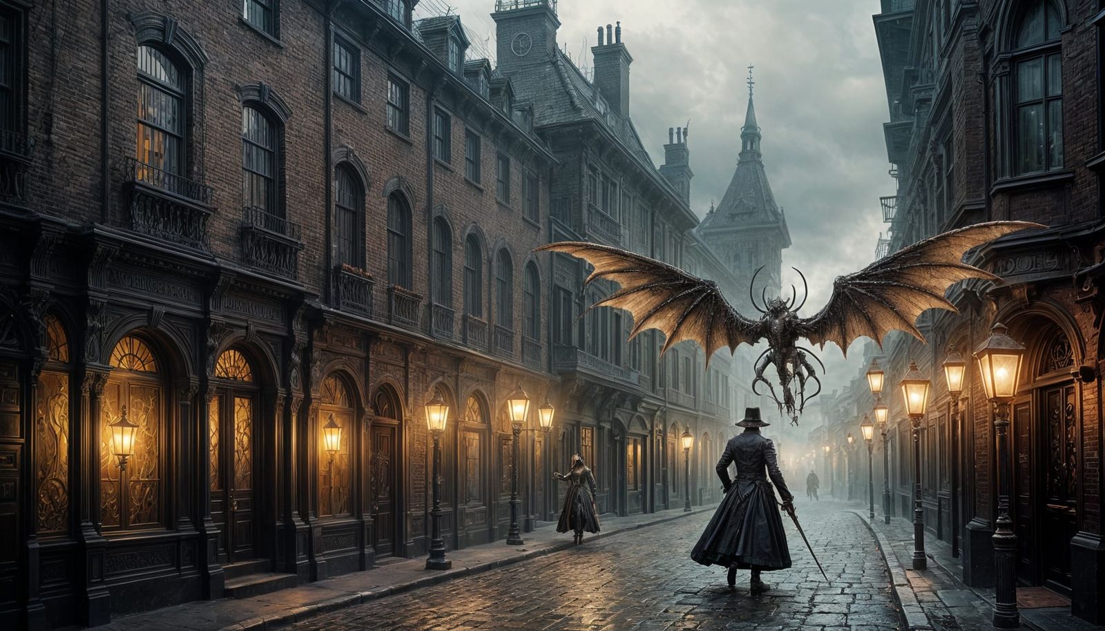 Steampunk Wraiths Engage in Midnight Sword Fight