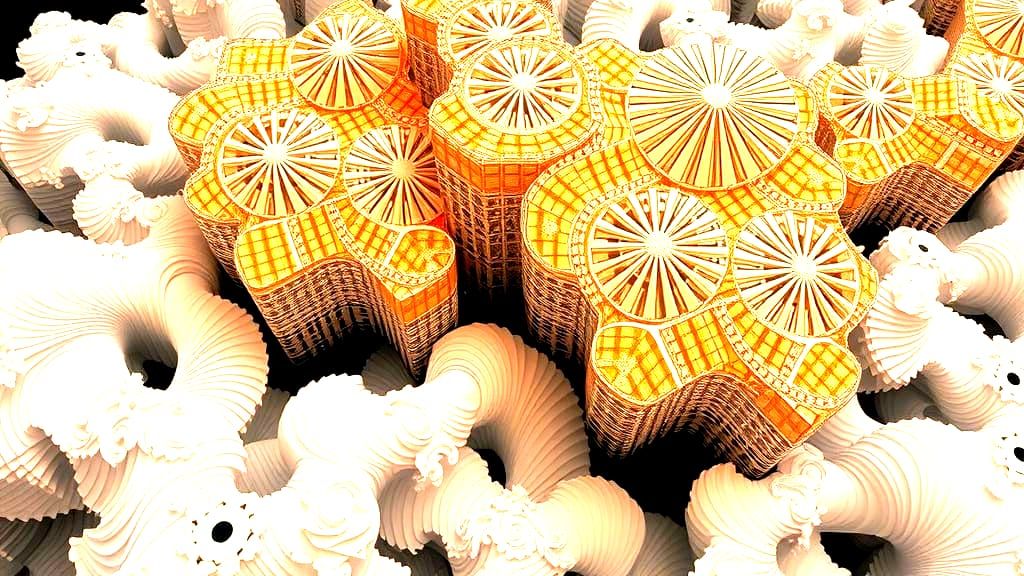 Intricate Surreal Abstract Landscape in Black and White