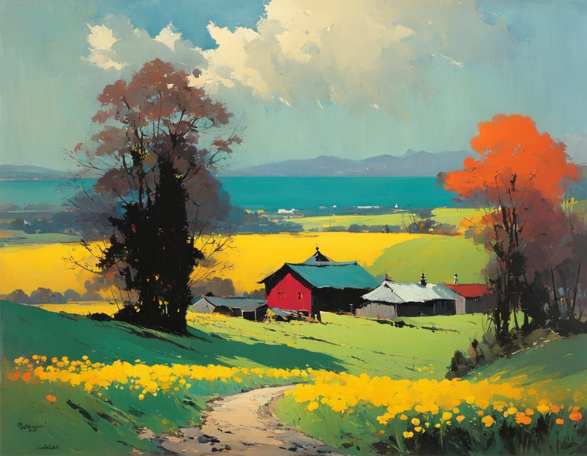 Spring Landscape: Impressionistic Style