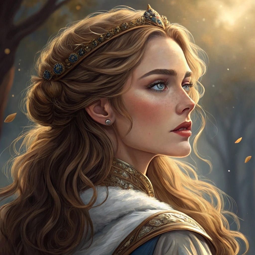 Elegant Autumn Beauty in Cyberpunk Style